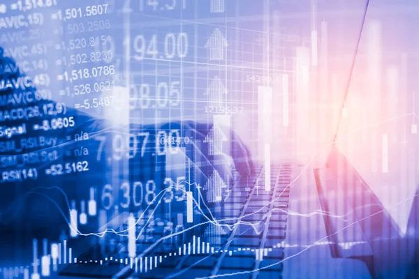Indicatore del mercato azionario e visualizzazione dei dati finanziari da LED. Doppia. — Foto Stock