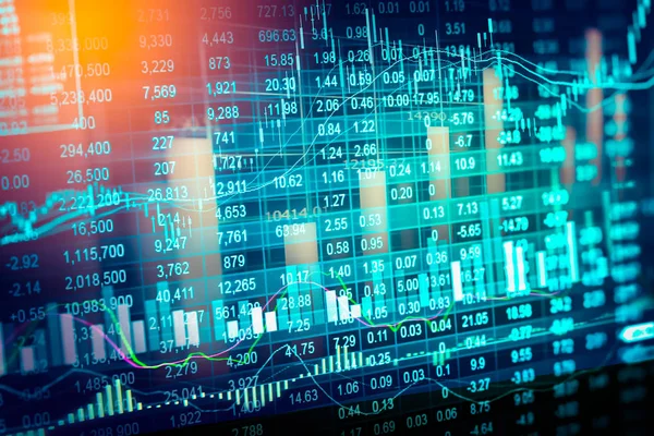 Stock market indikator och finansiella data Visa från Led. Dubbelrum — Stockfoto