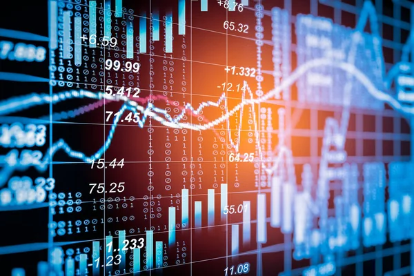 Indicatore del mercato azionario e visualizzazione dei dati finanziari da LED. Doppia. — Foto Stock