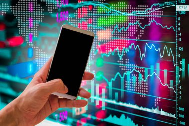 Elini tut borsa göstergesi ve mali da akıllı telefon