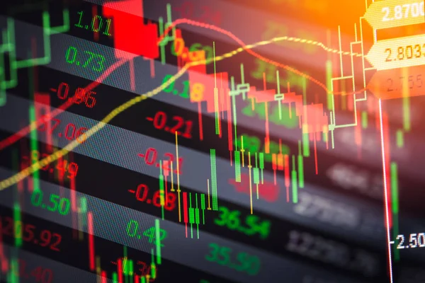 Stock market indicator and financial data view from LED. Double