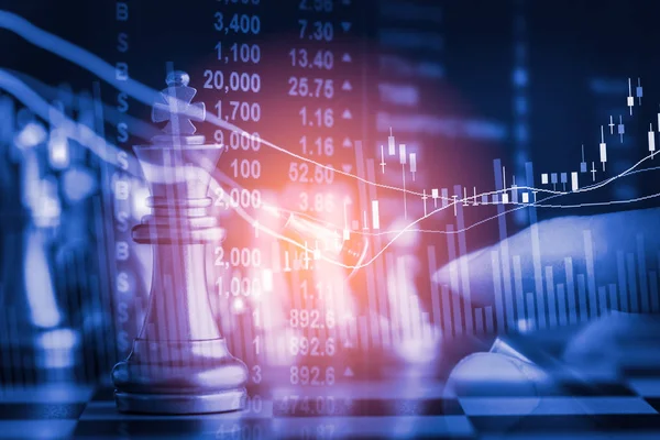 Dijital borsa mali ve satranç backgr iş oyunu