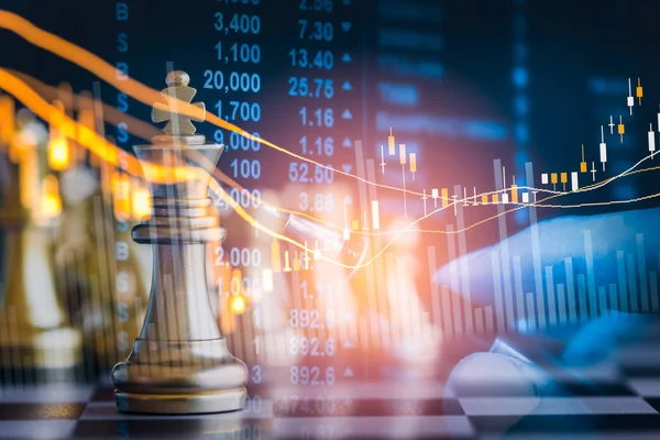 Dijital borsa mali ve satranç backgr iş oyunu