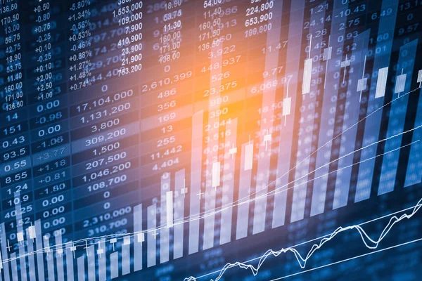 Index Diagram över aktiemarknaden finansiella indikatorn analys på Led. — Stockfoto