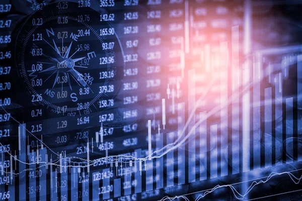 Index grafiek van aandelenmarkt financiële indicator analyse op Led. — Stockfoto