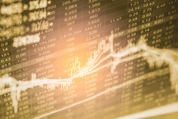 Индексный график анализа финансовых показателей фондового рынка на LED . — стоковое фото