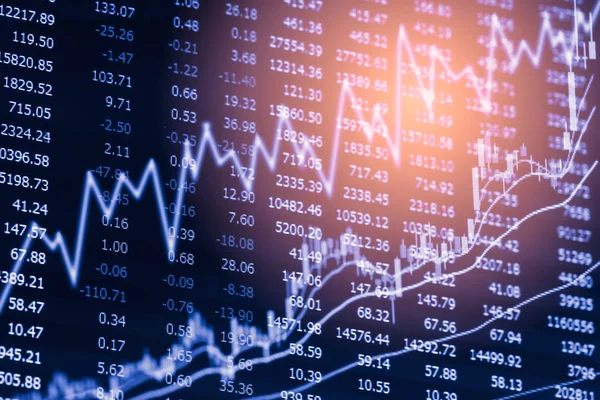 Gráfico de índice del mercado de valores análisis de indicadores financieros en led . — Foto de Stock