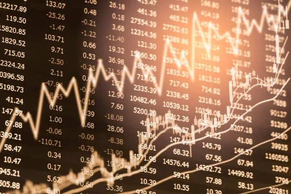 Index Diagram över aktiemarknaden finansiella indikatorn analys på Led. — Stockfoto