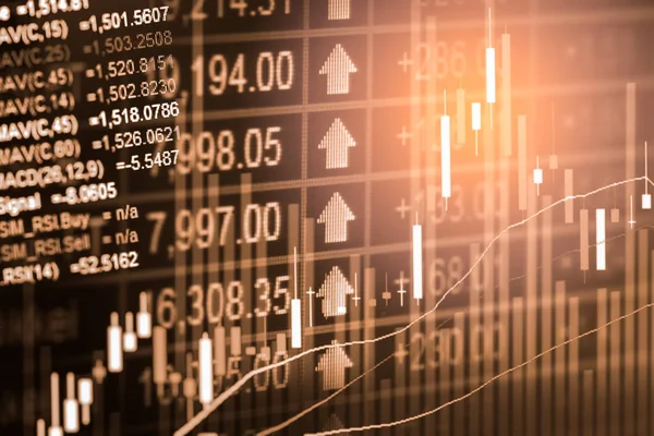 Gráfico de índice de análise de indicador financeiro do mercado de ações em LED . — Fotografia de Stock