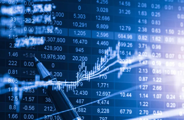 Index Diagram över aktiemarknaden finansiella indikatorn analys på Led. — Stockfoto