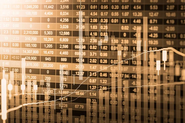 Index grafiek van aandelenmarkt financiële indicator analyse op Led. — Stockfoto
