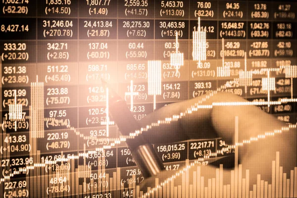 Графік індексу фондового ринку фінансових індикаторах на світлодіодні. — стокове фото