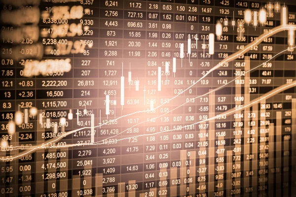 Gráfico de índice de análise de indicador financeiro do mercado de ações em LED . — Fotografia de Stock