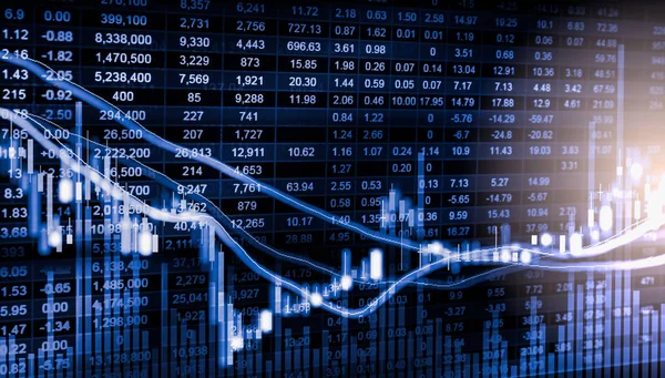 Index Diagram över aktiemarknaden finansiella indikatorn analys på Led. — Stockfoto