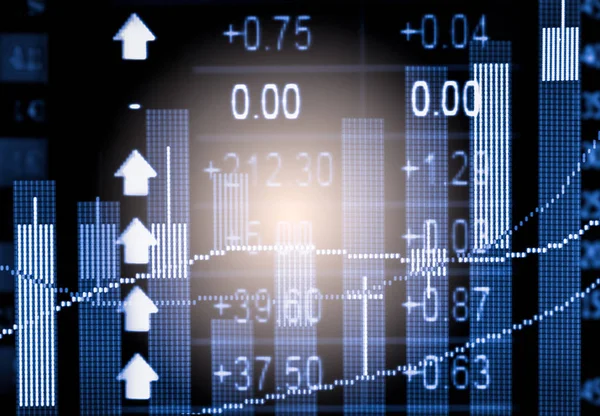 Gráfico de índice de análise de indicador financeiro do mercado de ações em LED . — Fotografia de Stock