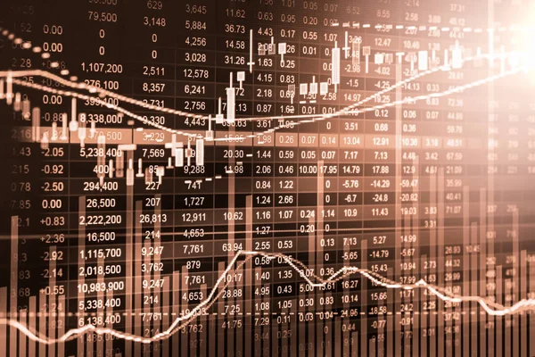 Индексный график анализа финансовых показателей фондового рынка на LED . — стоковое фото