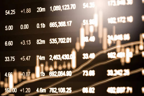 Gráfico de índice de análise de indicador financeiro do mercado de ações em LED . — Fotografia de Stock