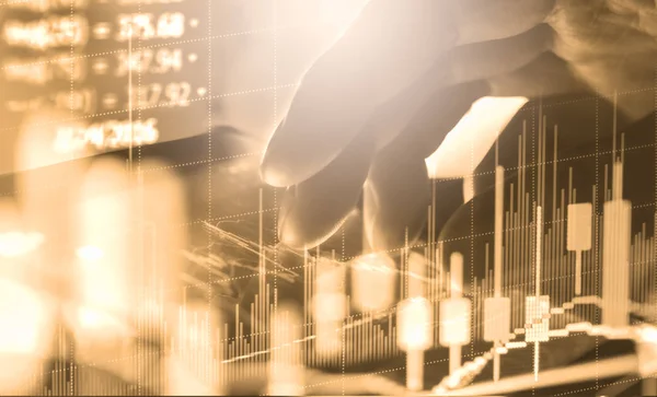 Indeksdiagram for analyse av finansielle indikatorer for aksjemarkedet for LED . – stockfoto
