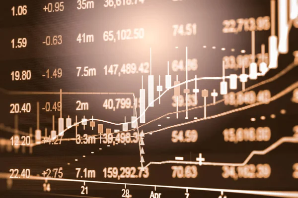 Gráfico de índice de análise de indicador financeiro do mercado de ações em LED . — Fotografia de Stock