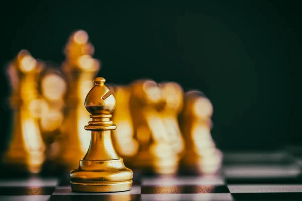 Strategy chess battle Intelligence challenge game on chessboard. — Stock Photo, Image