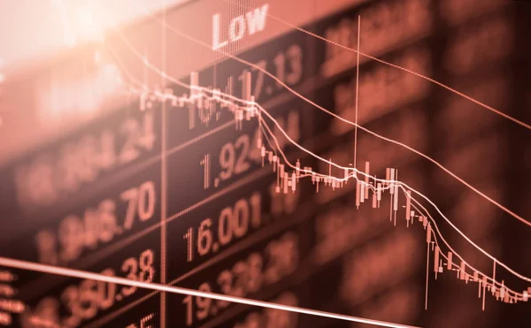 Gráfico de índice de análise de indicador financeiro do mercado de ações em LED . — Fotografia de Stock