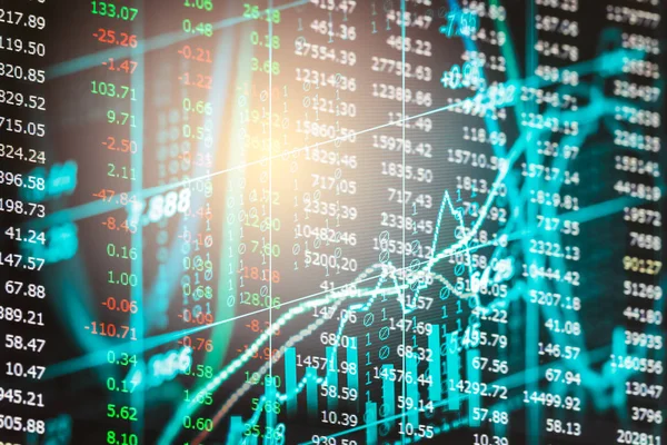 Gráfico de índice de análise de indicador financeiro do mercado de ações em LED . — Fotografia de Stock