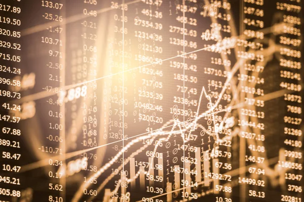Index Diagram över aktiemarknaden finansiella indikatorn analys på Led. — Stockfoto