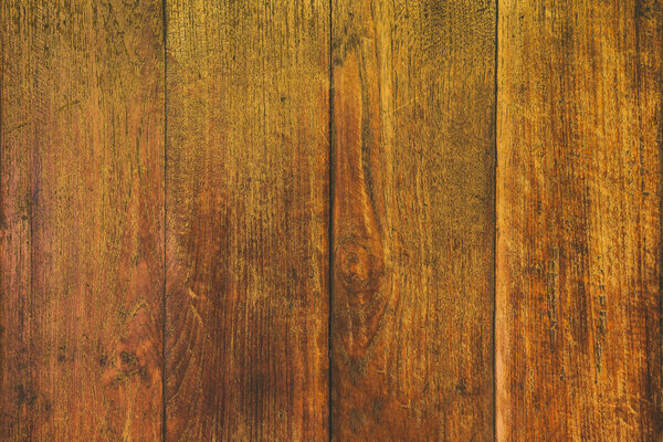 Close up rustic wood table with grain texture in vintage style. 