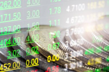 Finansal yatırım konsepti için uygun borsa veya önx ticaret grafiği ve şamdan grafiği. Ekonomik trendler iş fikri ve tüm sanat tasarımı için arka plan. Soyut finans arkaplanı.