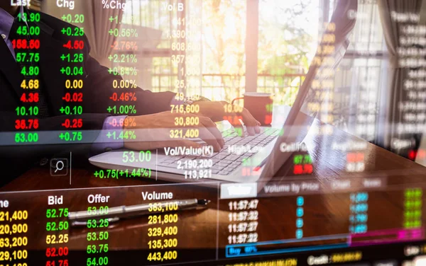 Pasar saham atau grafik perdagangan forex dan grafik kandil — Stok Foto