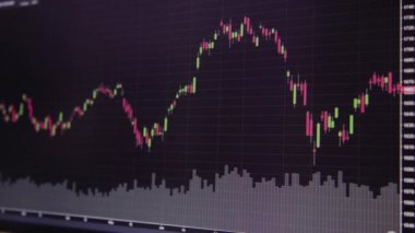 Finansal yatırım konsepti için uygun borsa veya önx ticaret grafiği ve şamdan grafiği. Ekonomik trendler iş fikri ve tüm sanat tasarımı için arka plan. Soyut finans arkaplanı.