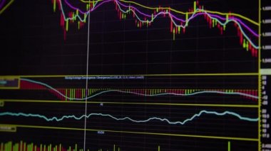 Finansal yatırım konsepti için uygun borsa veya önx ticaret grafiği ve şamdan grafiği. Ekonomik trendler iş fikri ve tüm sanat tasarımı için arka plan. Soyut finans arkaplanı.