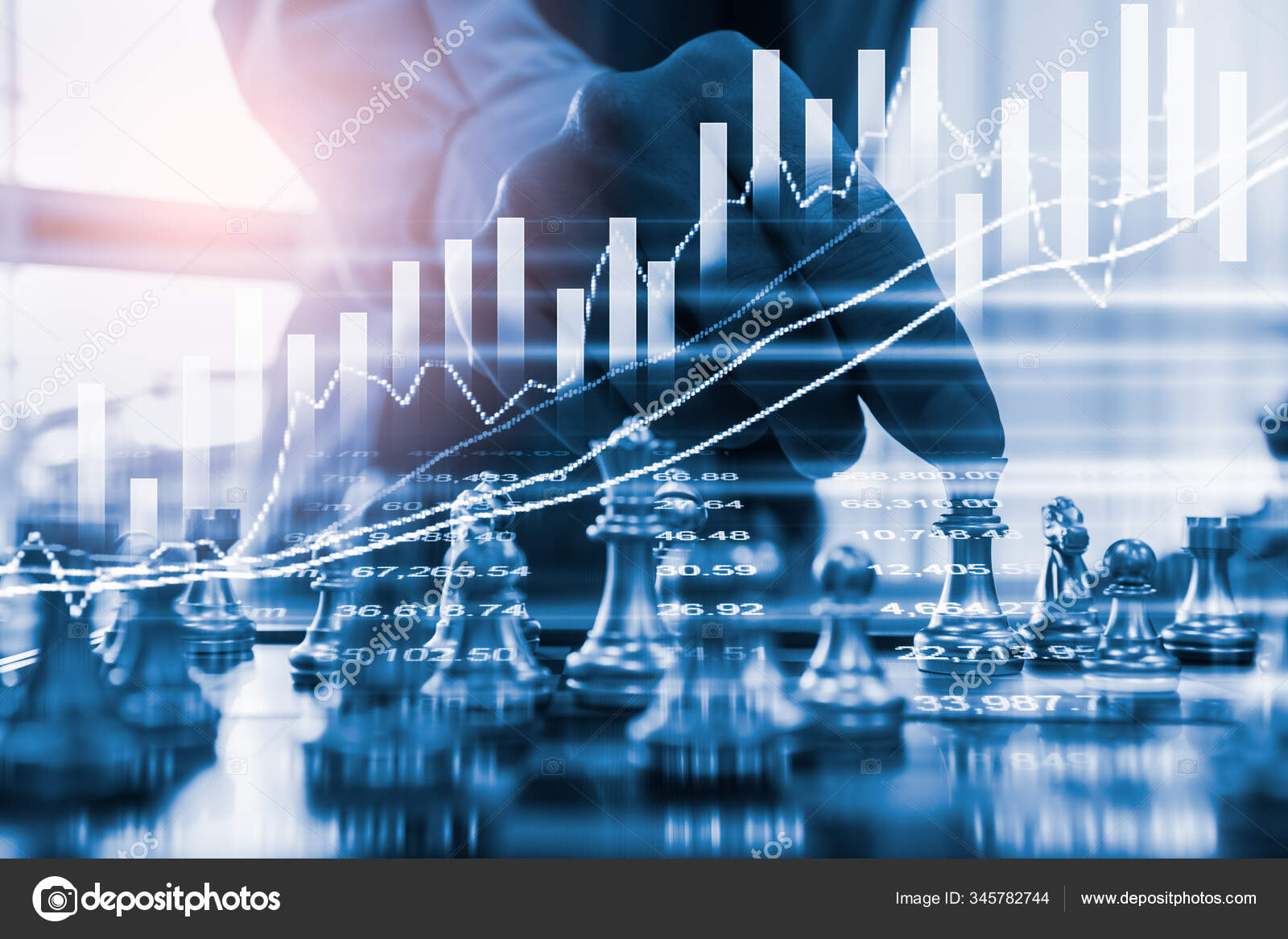 Chess Game On Chess Board On Stock Market Or Forex Trading Graph Chart For  Financial Investment Concept. Economy Trends For Digital Business Marketing  Strategy Analysis. Abstract Finance Background. Stock Photo, Picture and