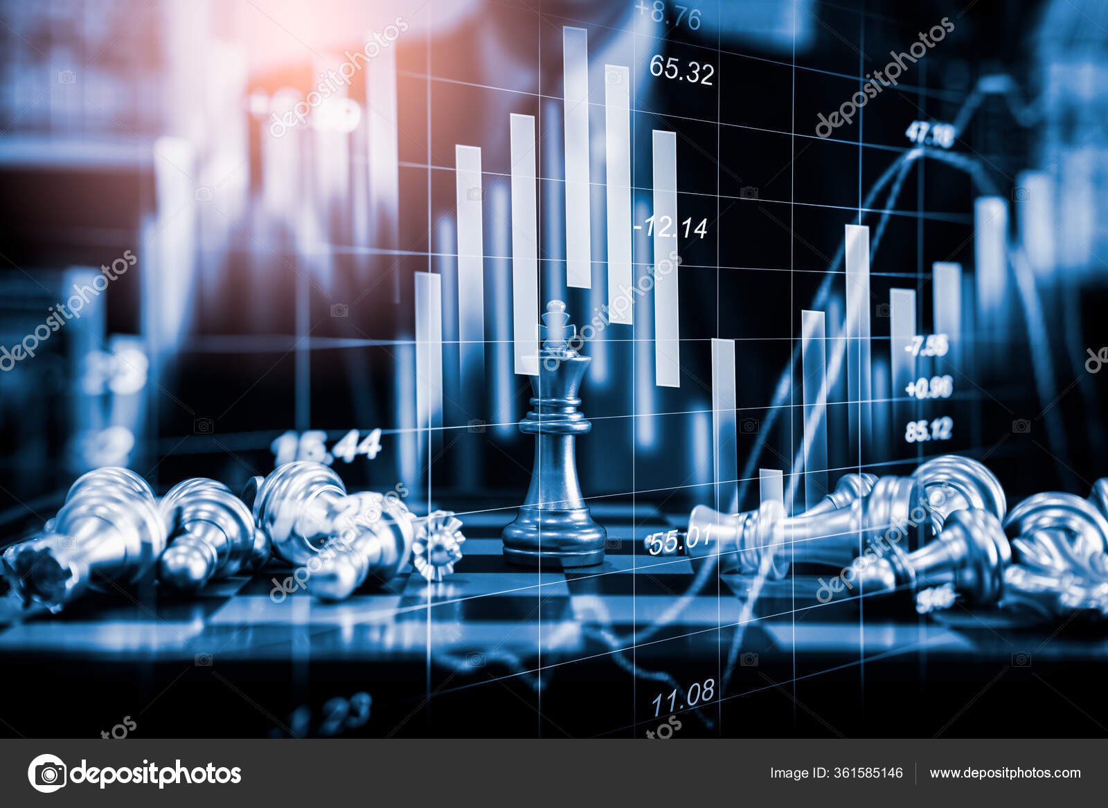 Chess Game On Chess Board On Stock Market Or Forex Trading Graph Chart For  Financial Investment Concept. Economy Trends For Digital Business Marketing  Strategy Analysis. Abstract Finance Background. Stock Photo, Picture and