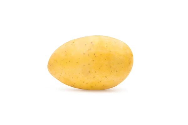 Single One Raw Whole Organic Potato White Isolated Background Clipping — Stock Photo, Image
