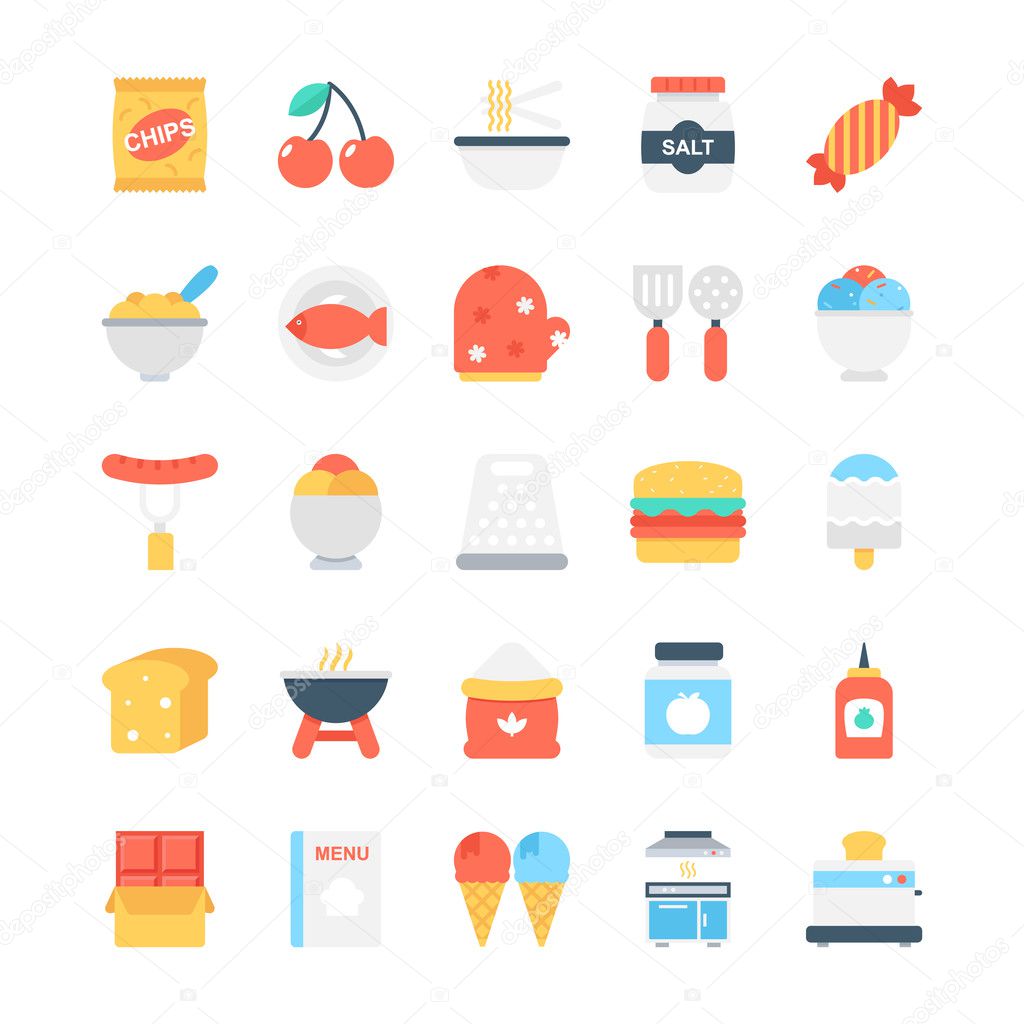 Food Colored Vector Icons 2