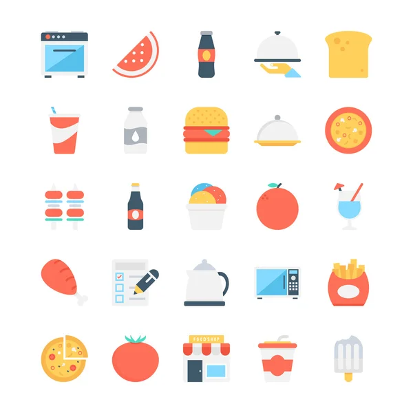Icônes vectorielles colorées alimentaires 7 — Image vectorielle