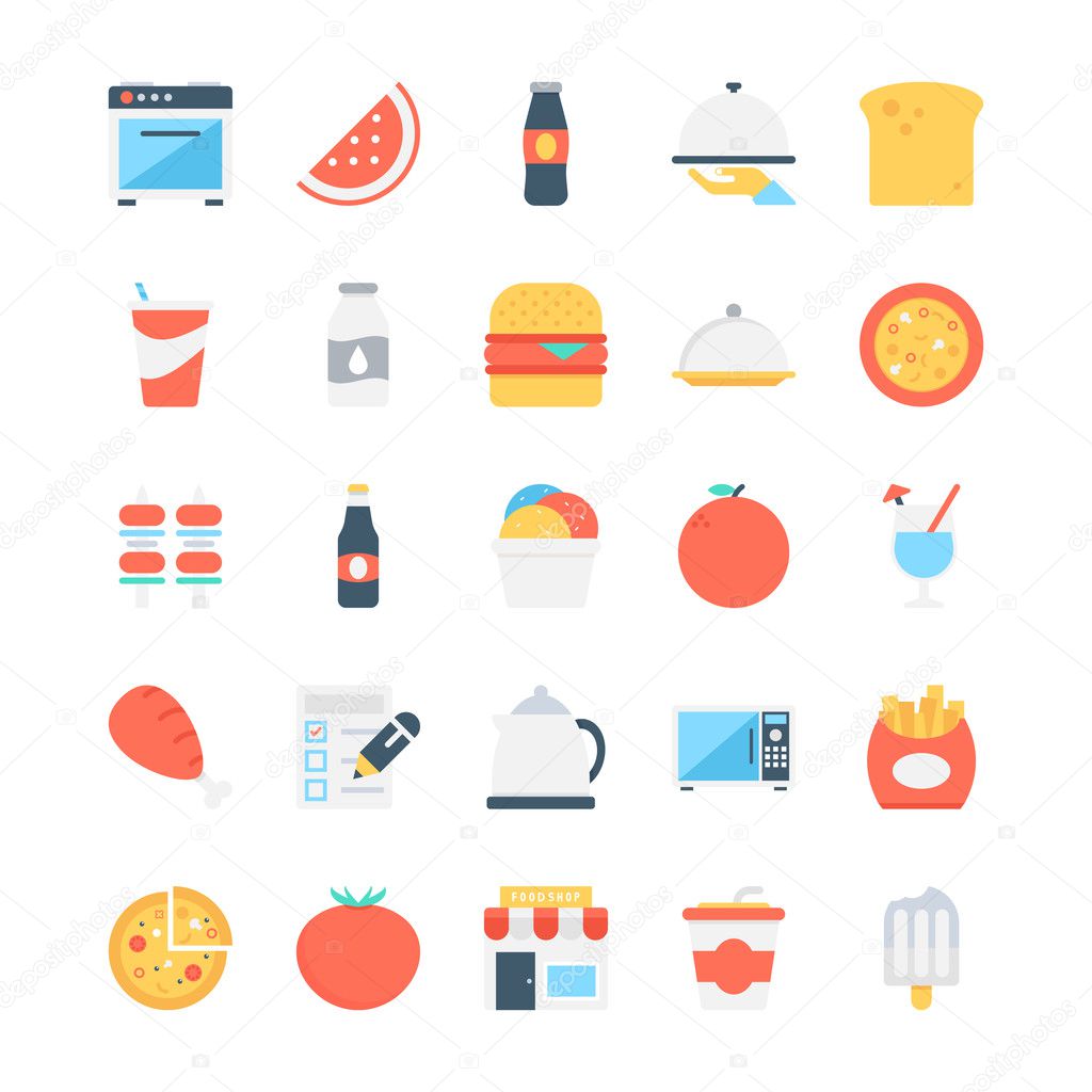 Food Colored Vector Icons 7