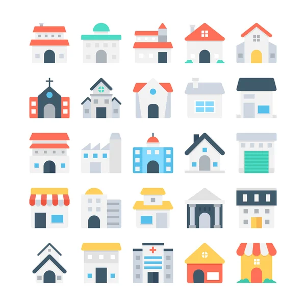 Building Colored Vector Icons 2 — Stock Vector