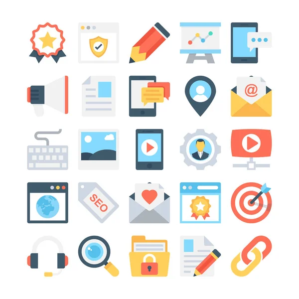 Digitale Marketing gekleurde Vector Icons 2 — Stockvector