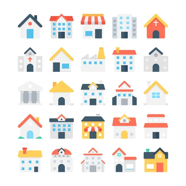 Building Colored Vector Icons 1 — Stock Vector