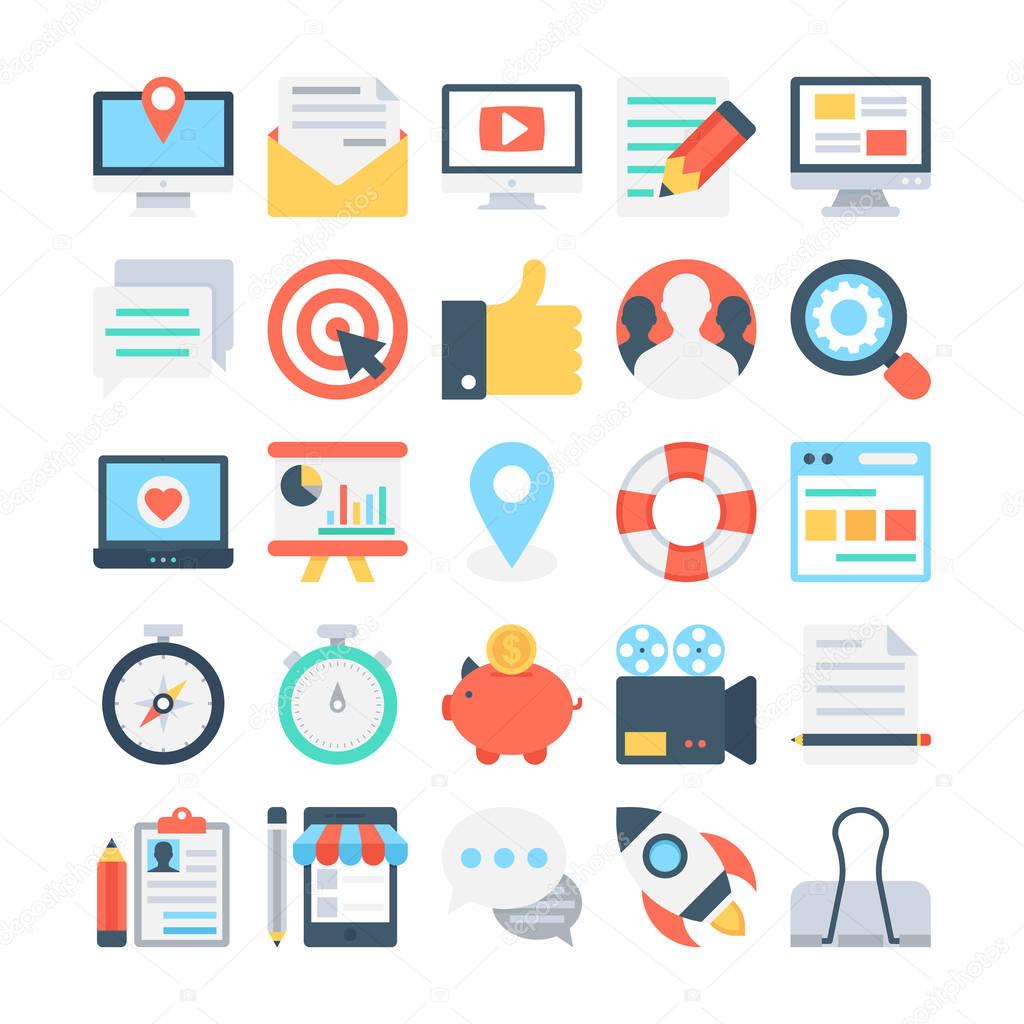 Digital Marketing Colored Vector Icons 1