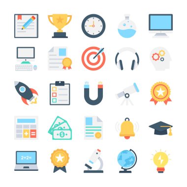 Eğitim vektör simgeler 1 renkli