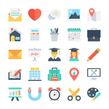 Eğitim vektör simgeler 4 renkte