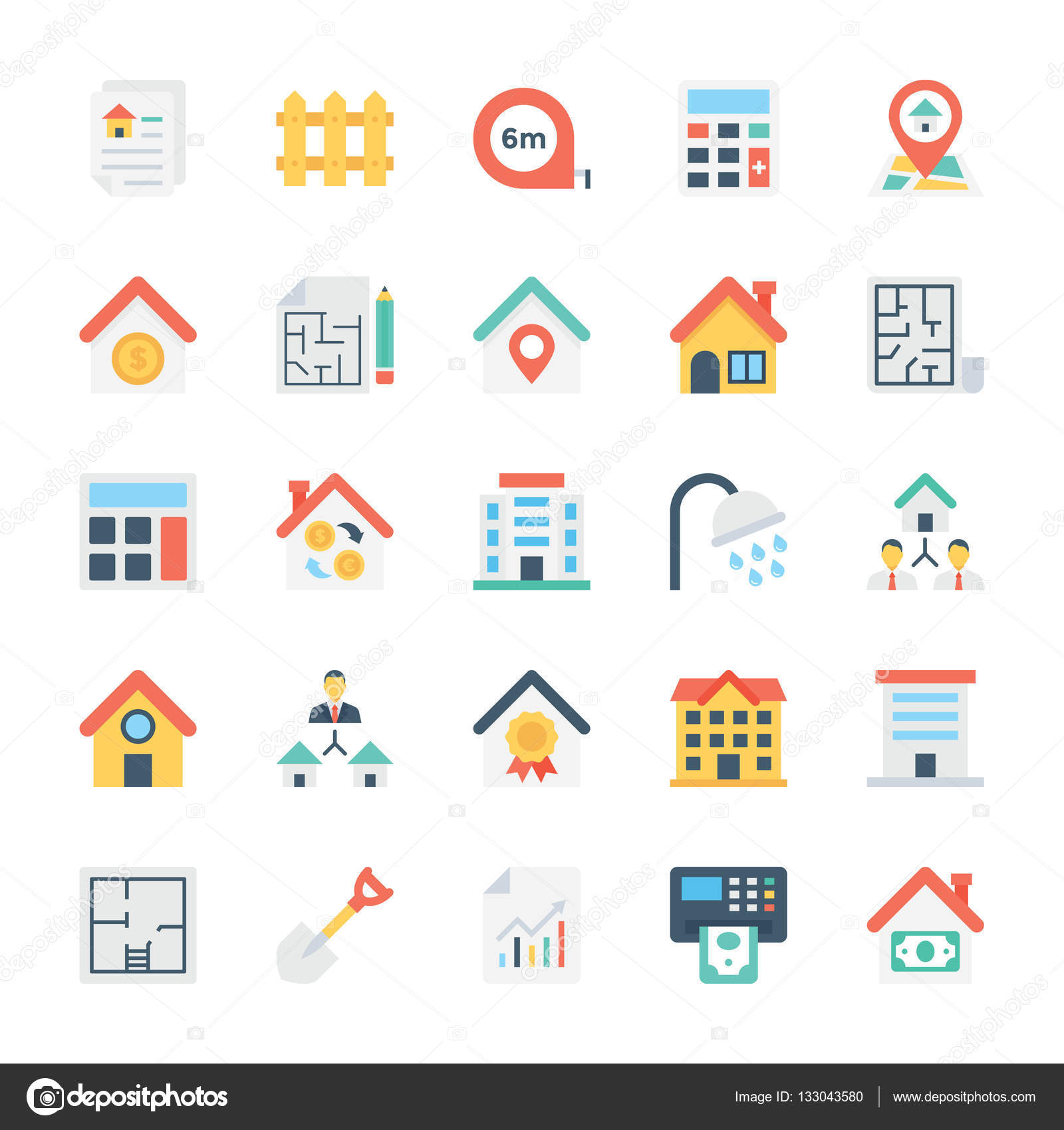 Real Estate Colored Vector Icons 4 Stock Vector Image By C Vectorsmarket Real Estate Colored Vector Icons 4 Stock Vector Image By C Vectorsmarket