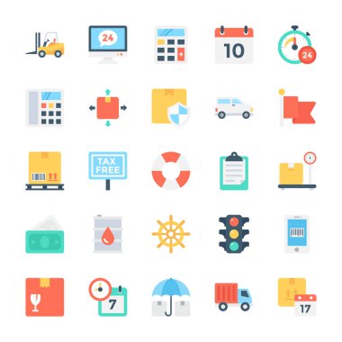 Global lojistik vektör simgesi 4 renkli