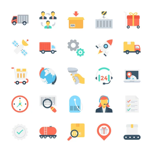 Global Logistics Colored Vector Icon 1 — Stock Vector