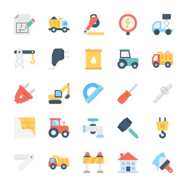 Construction Colored Vector Icons 5 clipart
