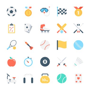 Sports Colored Vector Icons 3 clipart