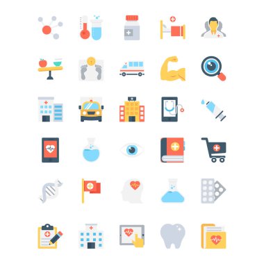 Tıbbi renkli vektör simgeler 5